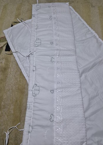 Nakışlı Beyaz  Bebek Uyku Seti - Görsel 4