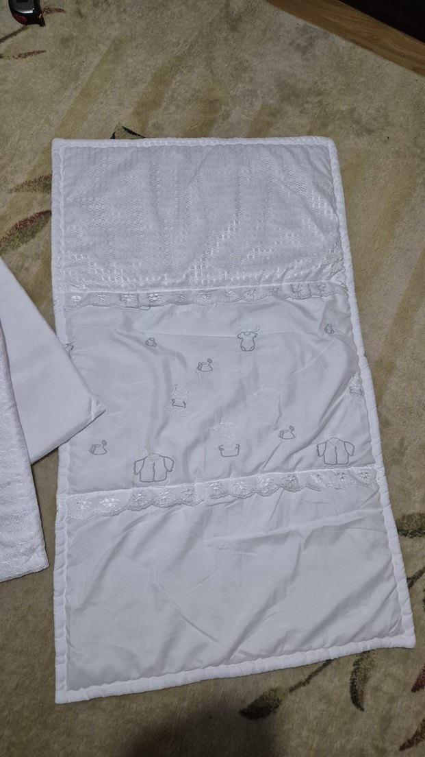 Nakışlı Beyaz  Bebek Uyku Seti - Görsel 2