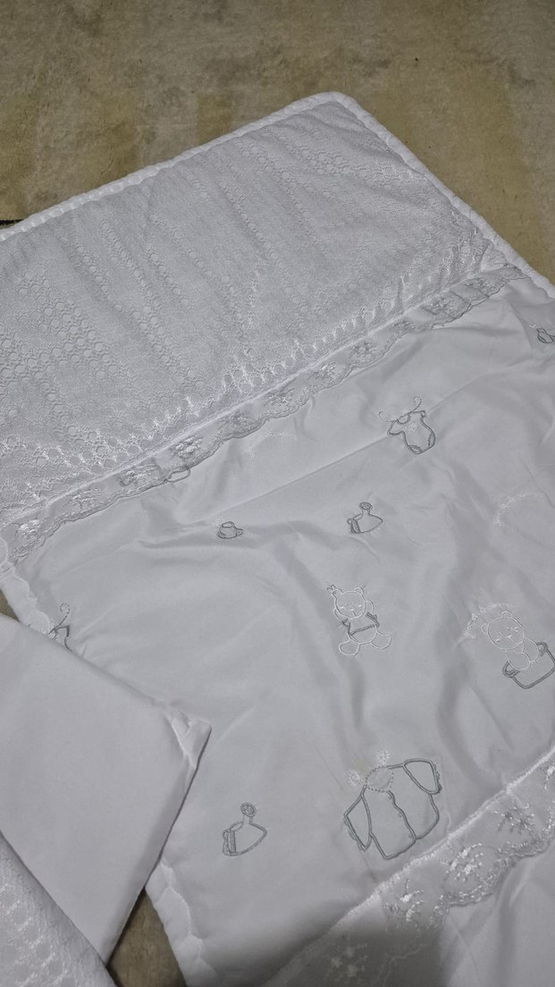Nakışlı Beyaz  Bebek Uyku Seti - Görsel 5