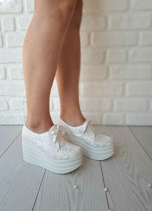 37 Beden beyaz Renk Gelinlik Ayakkabısı 