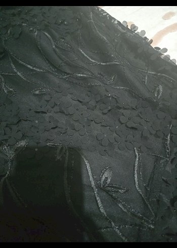 Dantelli Straplez Siyah Uzun Abiye Elbise - Görsel 6