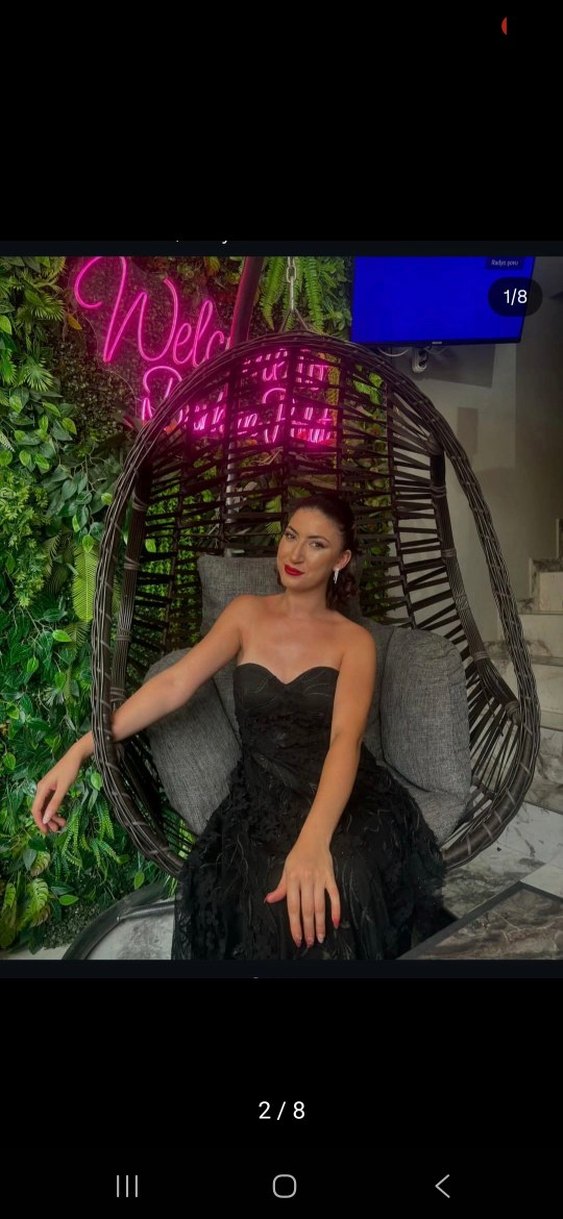 Dantelli Straplez Siyah Uzun Abiye Elbise - Görsel 3