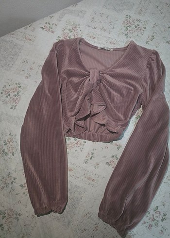 Uzun Kollu V Yaka Kadın Bluz - Görsel 2