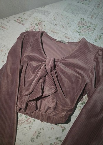 Uzun Kollu V Yaka Kadın Bluz - Görsel 3