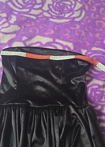 Siyah Straplez simli balon elbise - Görsel 8