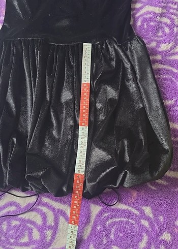 Siyah Straplez simli balon elbise - Görsel 6