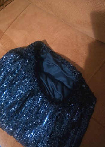 Payet İşlemeli Siyah Mini Etek - Görsel 5