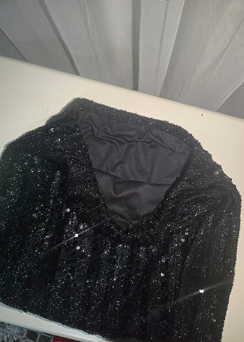 Payet İşlemeli Siyah Mini Etek - Görsel 3