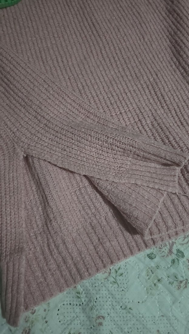 Pembe boğazlı  Triko Kazak - Görsel 2