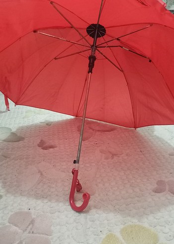 Kedili Kırmızı Çocuk Şemsiye - Görsel 3