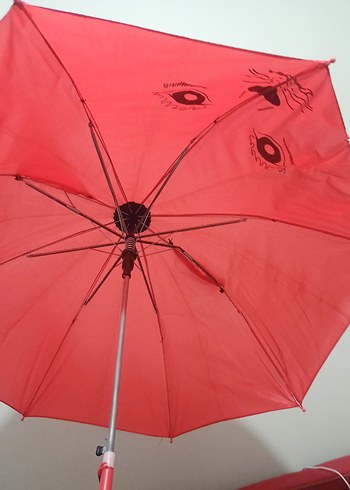 Kedili Kırmızı Çocuk Şemsiye - Görsel 2