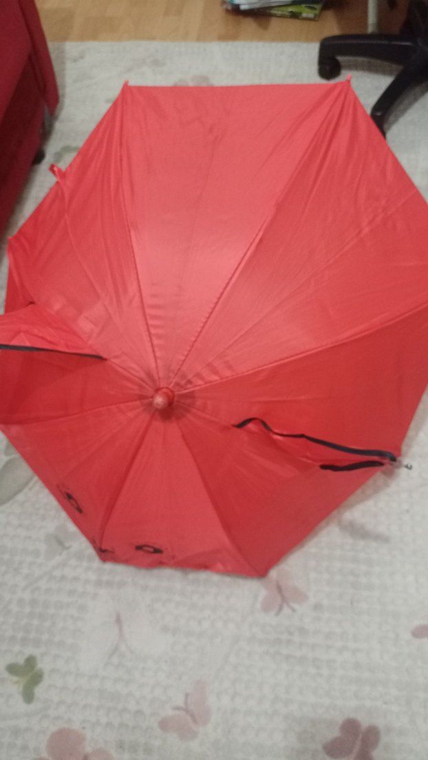 Kedili Kırmızı Çocuk Şemsiye - Görsel 4