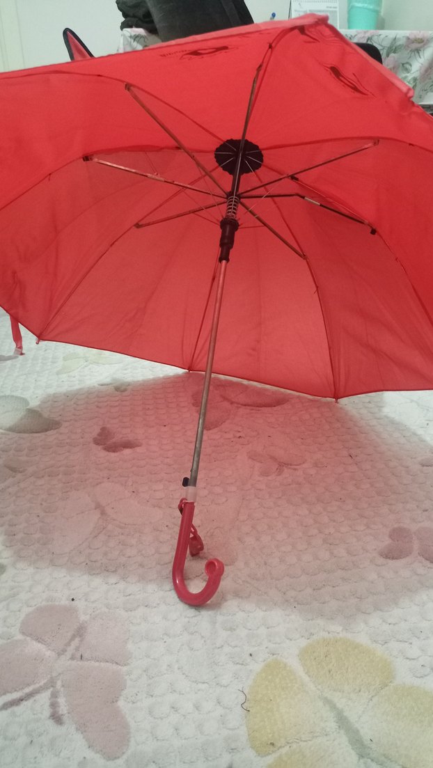 Kedili Kırmızı Çocuk Şemsiye - Görsel 3