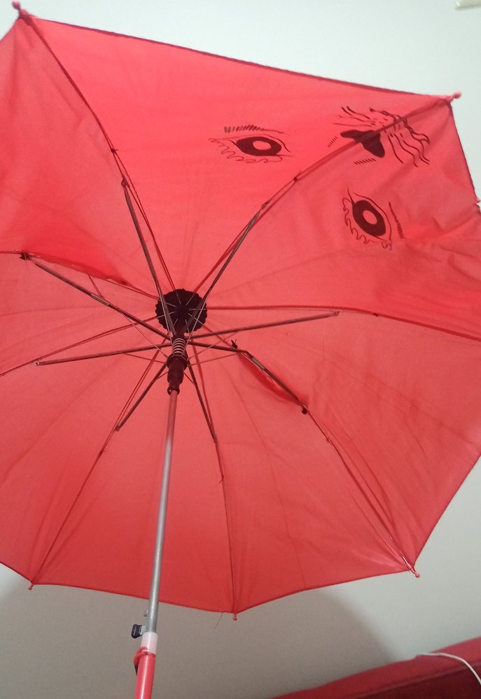 Kedili Kırmızı Çocuk Şemsiye - Görsel 2