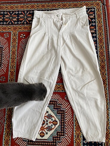 Slouchy Kırık Beyaz Pantolon. - Görsel 3