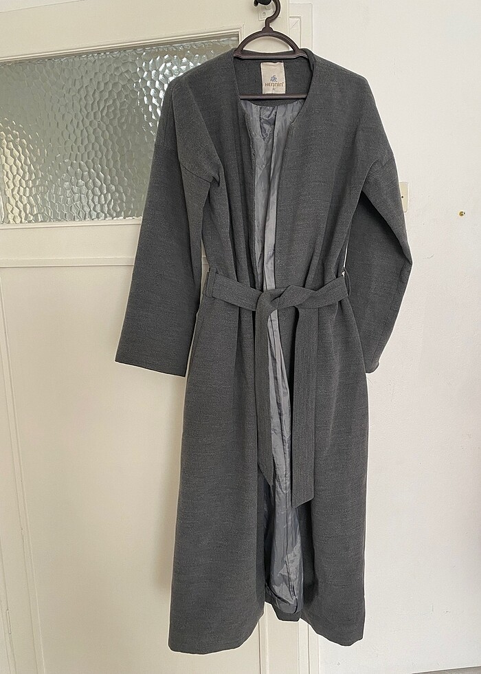 Uzun Gri Kışlık Kaşe - Görsel 2