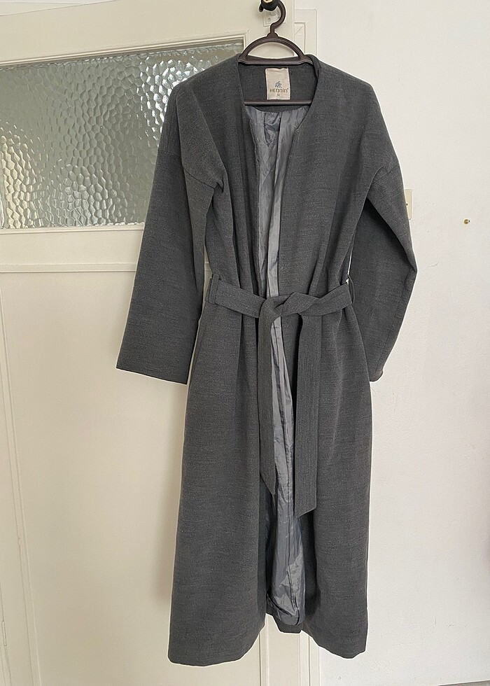 Uzun Gri Kışlık Kaşe - Görsel 3