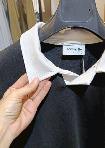 s Beden gri Renk Lacoste Gri Baskılı Bisiklet Yaka Sweatshirt