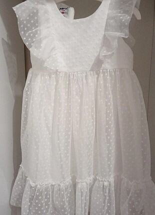 4 Yaş Beden 4 yaş beyaz elbise