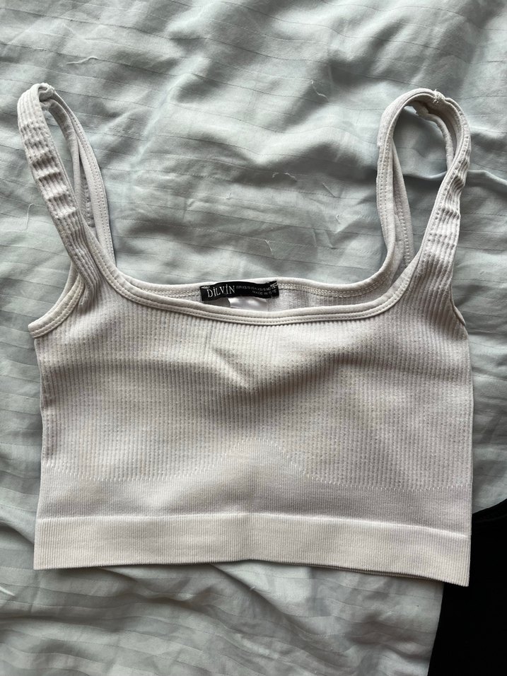 Kadın Beyaz ve Siyah Dilvin Crop - Görsel 2