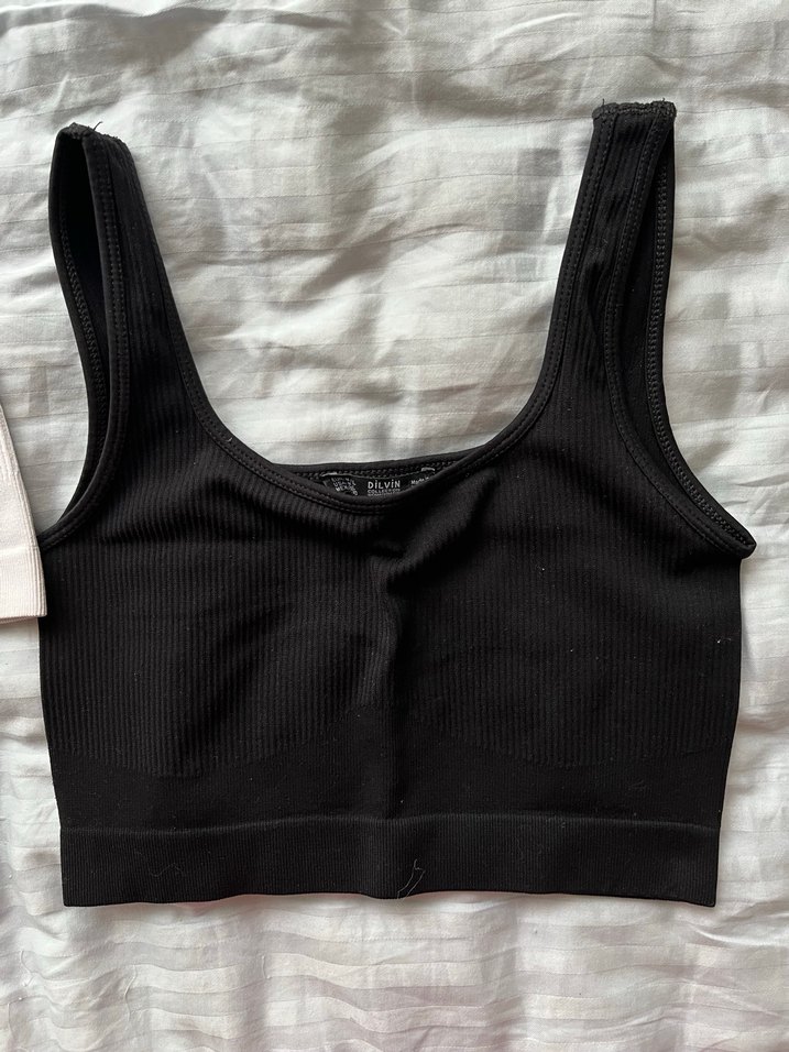 Kadın Beyaz ve Siyah Dilvin Crop - Görsel 3