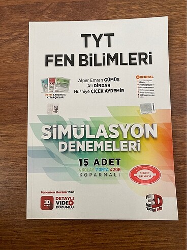 3d yayınları tyt Fen Bilimleri simülasyon denemesi