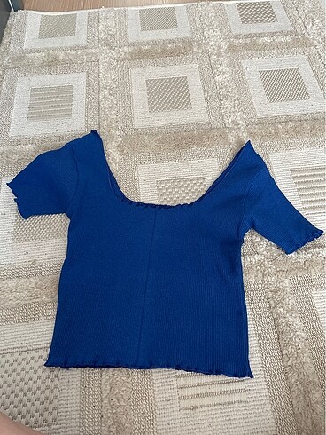 Trendyol & Milla Saks mavisi & kırmızı crop