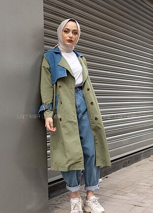 Asker yeşili trençkot