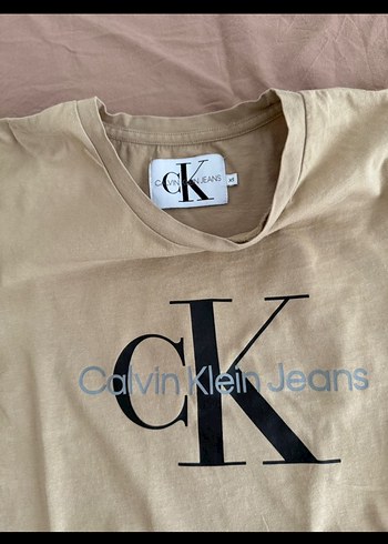 Bej Kısa Kollu Calvin Klein Tişört - Görsel 2