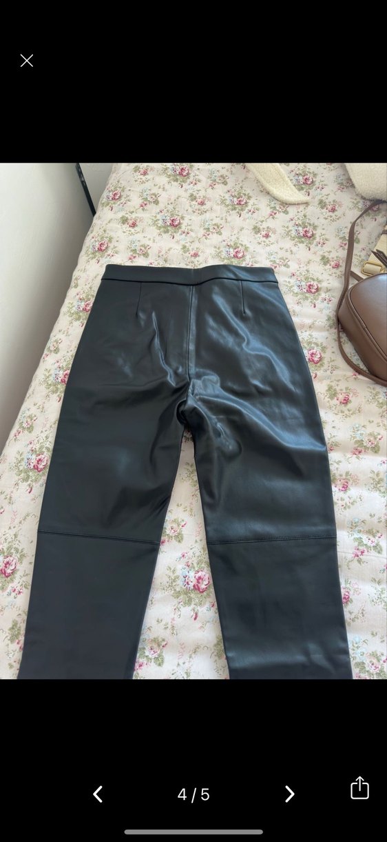 Zara Siyah Deri  Pantolon - Görsel 3