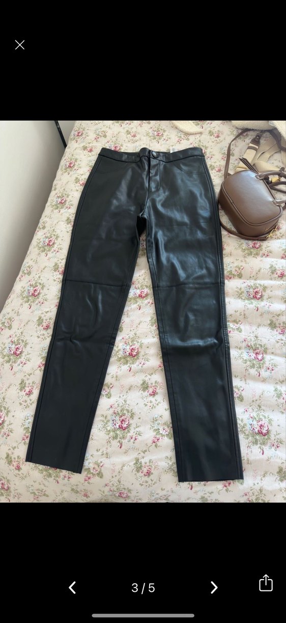 Zara Siyah Deri  Pantolon - Görsel 2