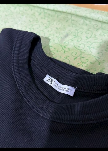 Siyah Kadın Kısa Kollu Mini Tişört - Görsel 3