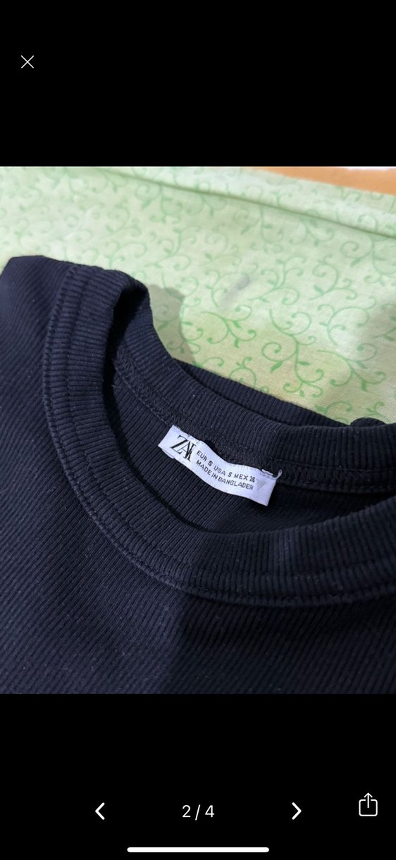 Siyah Kadın Kısa Kollu Mini Tişört - Görsel 3