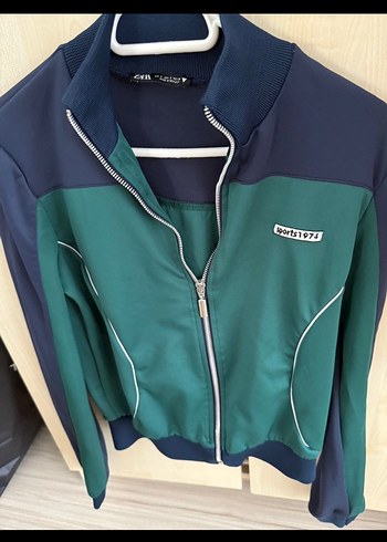 Zara Kadın Mavi Astarlı Fermuarlı Ceket - Görsel 3