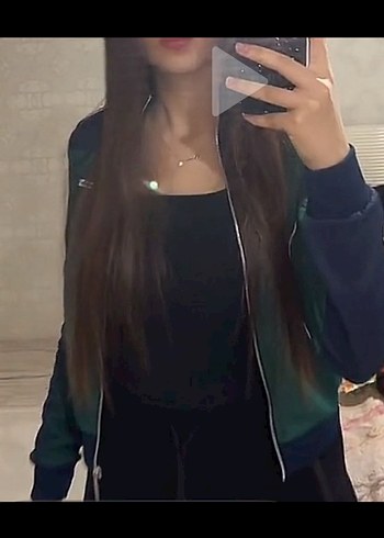 Zara Kadın Mavi Astarlı Fermuarlı Ceket - Görsel 5