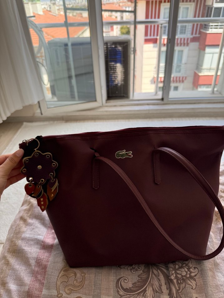 Bordo Fermuarlı Kadın Omuz Çantası - Görsel 4