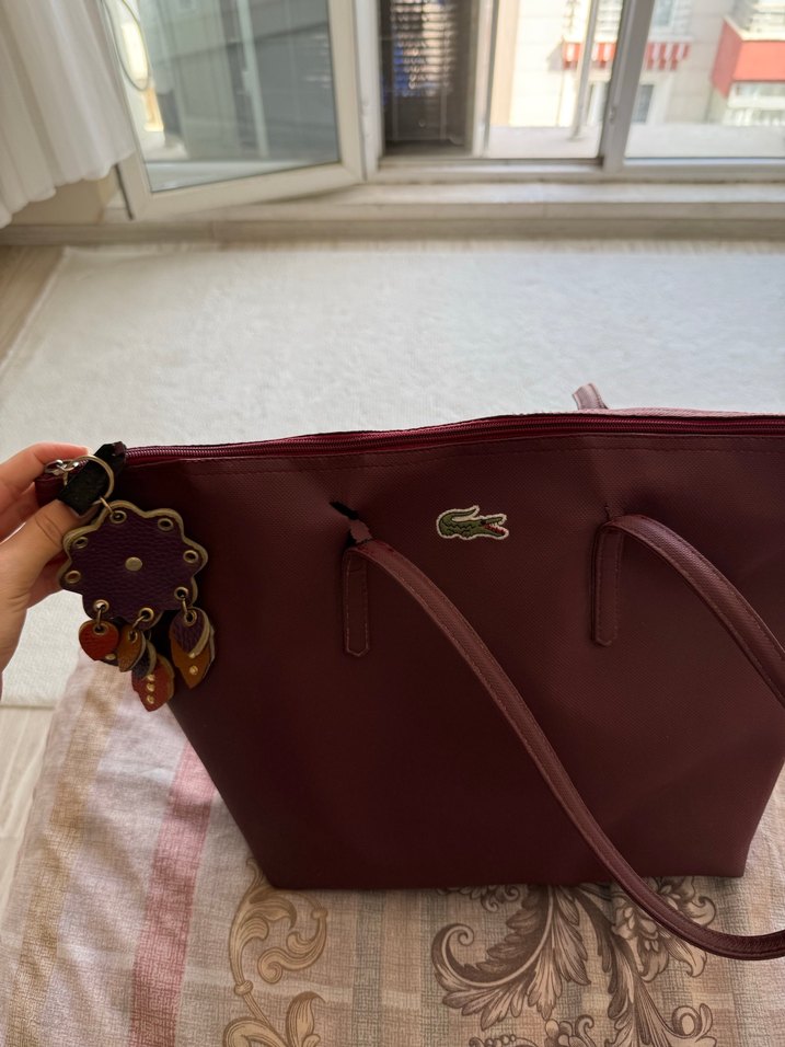 Bordo Fermuarlı Kadın Omuz Çantası - Görsel 2