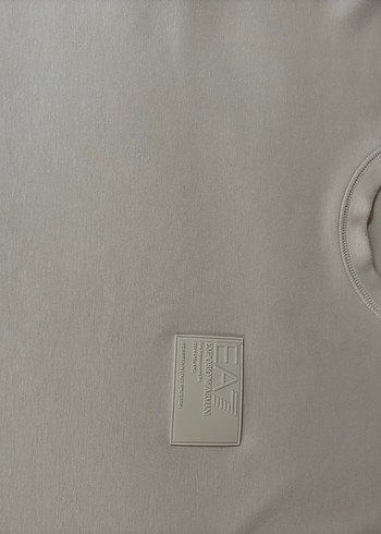 EA7 Logolu Bej Erkek Oversize Sweatshirt - Görsel 8