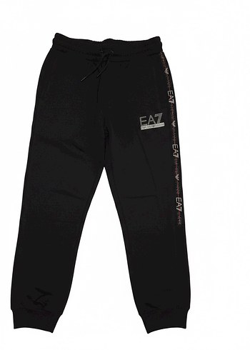 Erkek Siyah EA7 Fermuarlı Eşofman Altı - Görsel 5