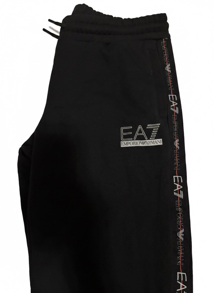 Erkek Siyah EA7 Fermuarlı Eşofman Altı - Görsel 4