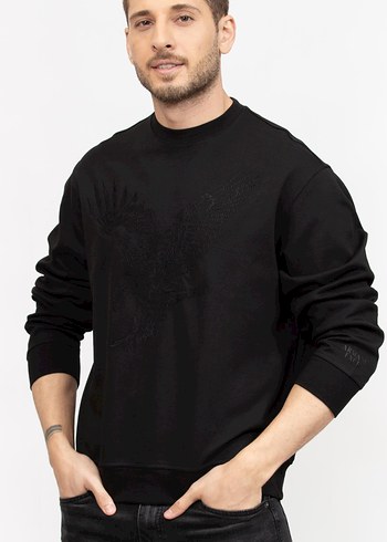 Armani Exchange Siyah Erkek Baskılı Sweatshirt - Görsel 3