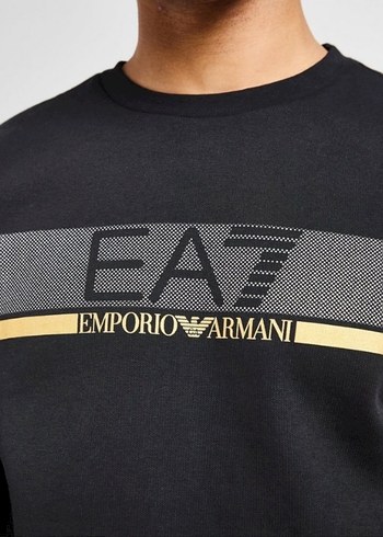 Siyah EA7 Baskılı Erkek Eşofman Takımı - Görsel 5