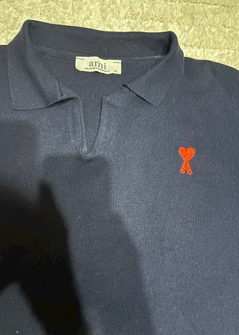 Orjinal ami Uzun Kollu Lacivert Polo Tişört - Görsel 3