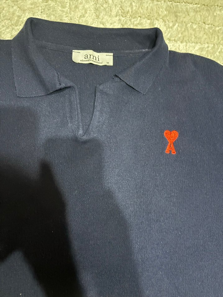 Orjinal ami Uzun Kollu Lacivert  Polo Tişört - Görsel 3