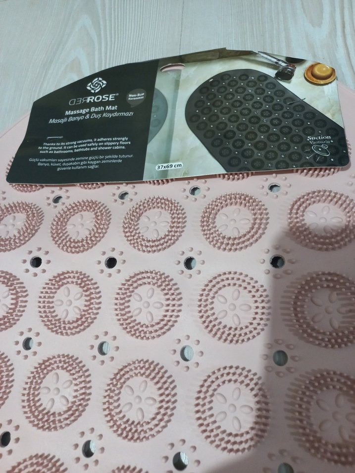 Pembe Puantiyeli Banyo Paspası - Görsel 5