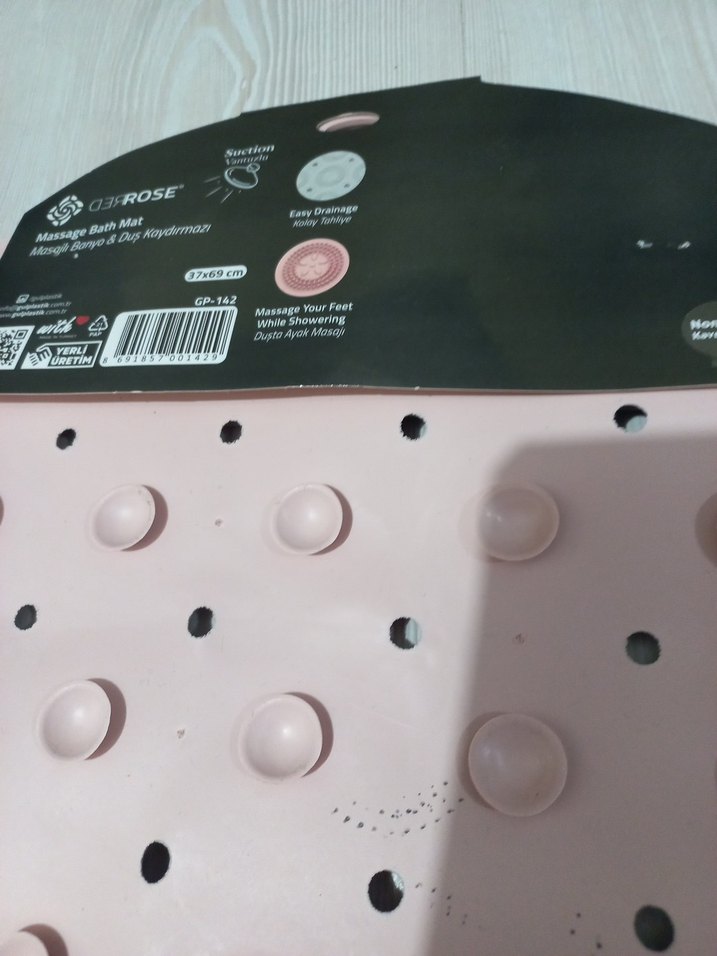 Pembe Puantiyeli Banyo Paspası - Görsel 3