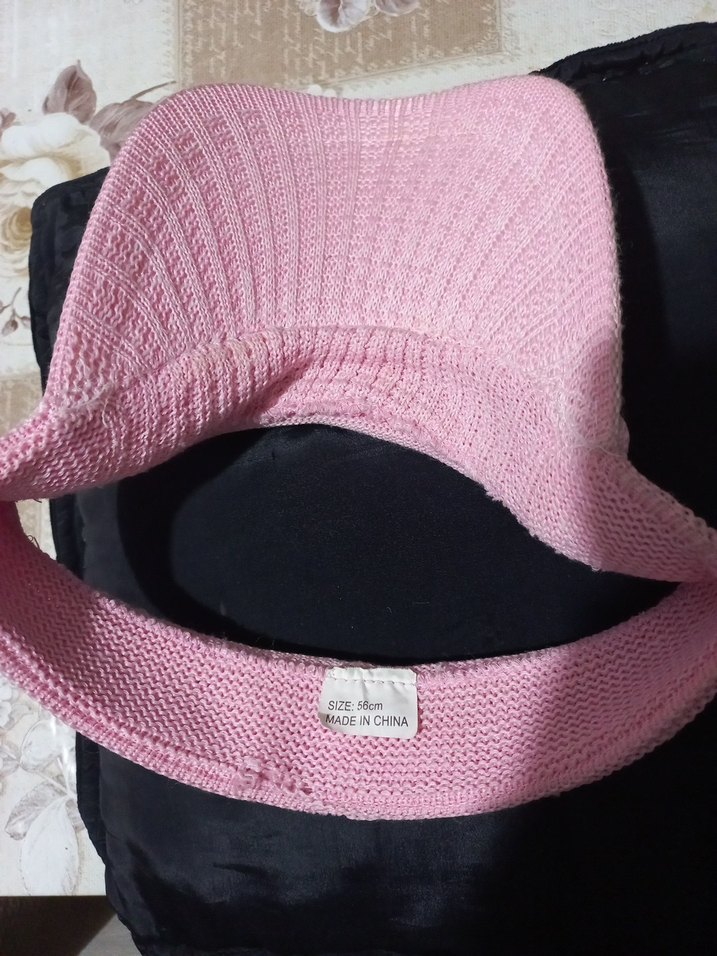 Diger Pembe Örgü Kadın Şapka - Görsel 2