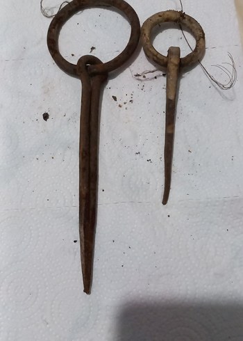 Eski  antik büyük ve küçük çivili halkalar - Görsel 2