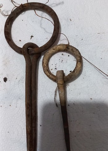 Eski  antik büyük ve küçük çivili halkalar - Görsel 5