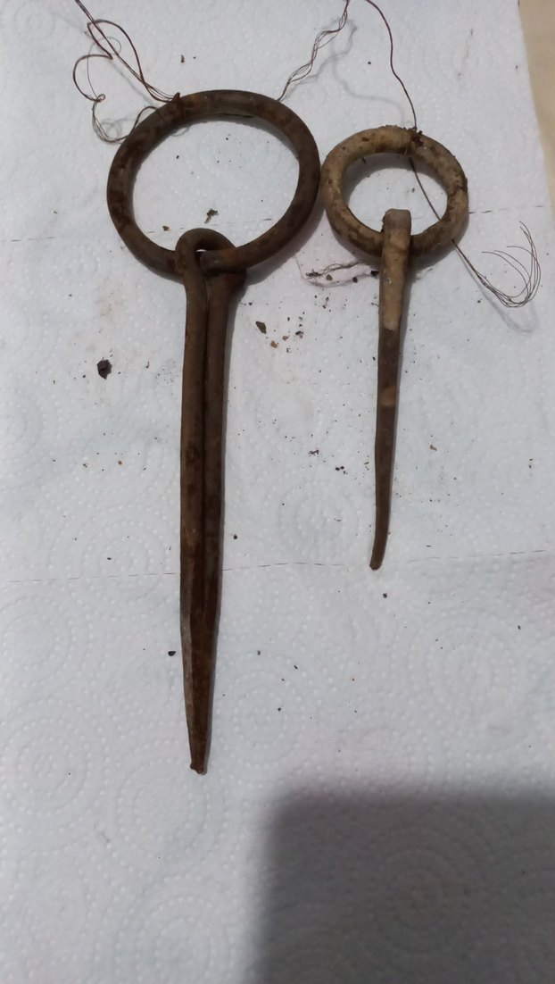 Eski  antik büyük ve küçük çivili halkalar - Görsel 2